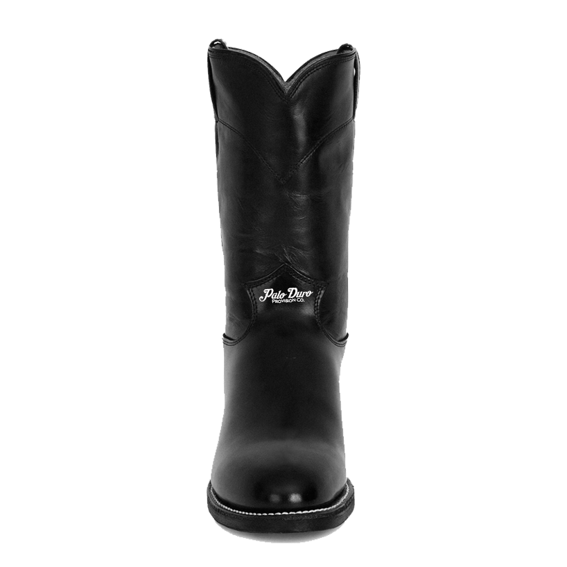 Palo Duro Black Leather Cowboy Boots