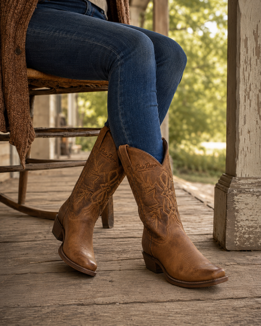 Palo Duro Brown Leather Cowboy Boots